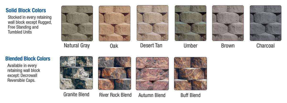 londonproducts retaining wall block colors